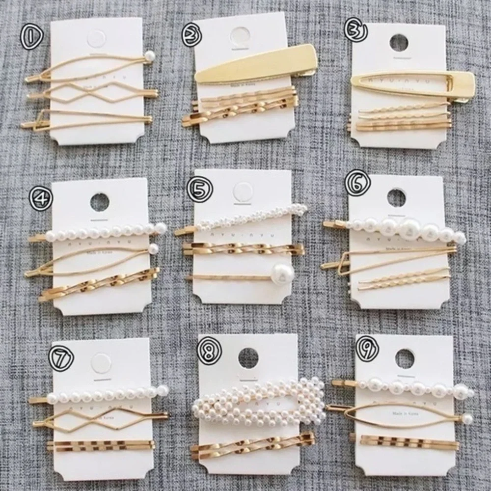 NEW!! 💛 Metal Pearl Bobby Pin Hair Clip Set